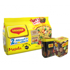 Nestle MAGGI 2-Minute Noodles Masala 8 Pack with Free Spice Jar